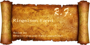 Ringeisen Fanni névjegykártya
